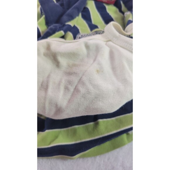 Vintage Y2K Mudd Striped Polo Top Short Sleeve Navy Blue Green Collared Tee Sz M - Picture 5 of 12